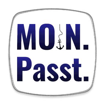 MOIN. Passt. - Viereckiger Kühlschrankmagnet - Weiß - Vorne