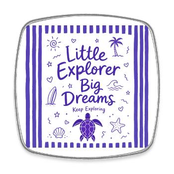 Little Explorer Big Dreams Keep Exploring - Viereckiger Kühlschrankmagnet - Weiß - Vorne