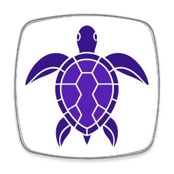 Turtle - Square fridge magnet - white - Front