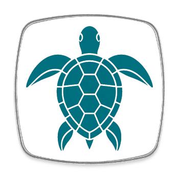 Turtle Summer Shirt - Square fridge magnet - white - Front