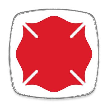 Firefighter Maltese Cross Solid Badge Safety Symbo - Square fridge magnet - white - Front