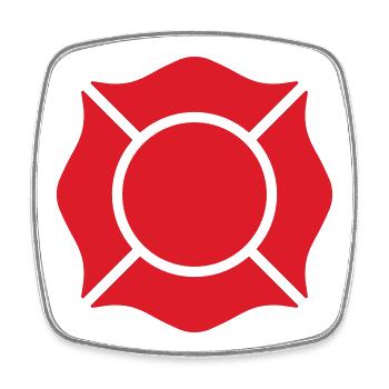 Firefighter Maltese Cross Solid Badge Safety Symbo - Square fridge magnet - white - Front