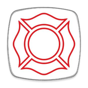 Firefighter Maltese Cross Line Badge Safety Symbol - Square fridge magnet - white - Front