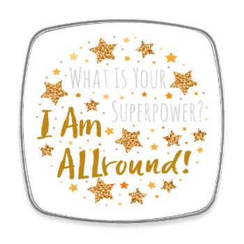 I Am Allround - Square fridge magnet - white - Front