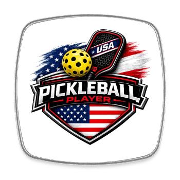 Pickleball USA - Square fridge magnet - white - Front