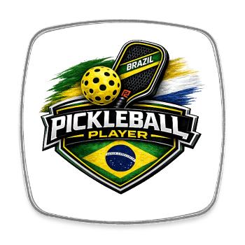 Pickleball BRAZIL - Square fridge magnet - white - Front