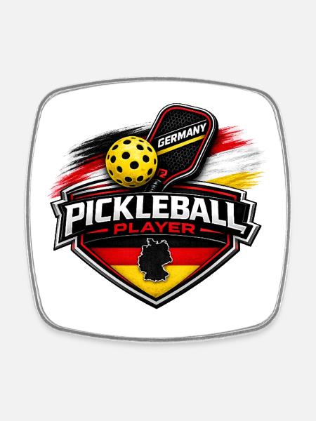 Pickleball GERMANY - Square fridge magnet - white