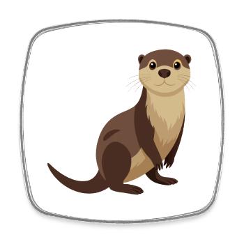 Otter - Square fridge magnet - white - Front