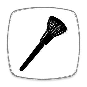 Make-up-Pinsel - Viereckiger Kühlschrankmagnet - Weiß - Vorne