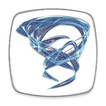 Eisbahnen des Chaos – Strange Attractor - Viereckiger Kühlschrankmagnet - Weiß - Vorne