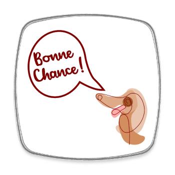 Bonne Chance Chien - Magnet carré - blanc - Devant