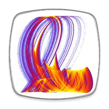 Glutpfade des Chaos – Strange Attractor - Viereckiger Kühlschrankmagnet - Weiß - Vorne