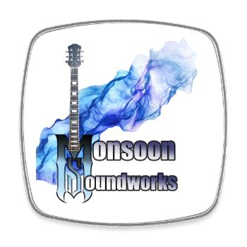 Monsoon Soundworks official Logo - Square fridge magnet - white - Front