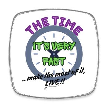 The Time Is Very Fast - Square fridge magnet - white - Front