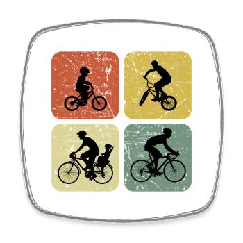 Quatre façons de rouler sur le rétro cyclin - Magnet carré - blanc - Devant