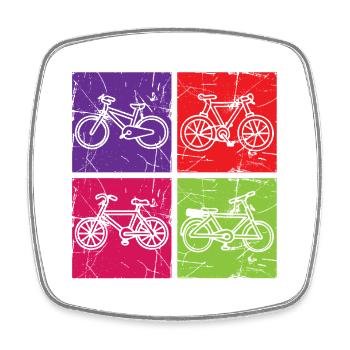 Pop Art coloré de vélo usé - Magnet carré - blanc - Devant
