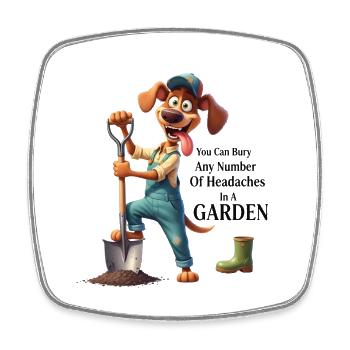 Dolging Dog & Gardening Lover Humor-Merch - Viereckiger Kühlschrankmagnet - Weiß - Vorne