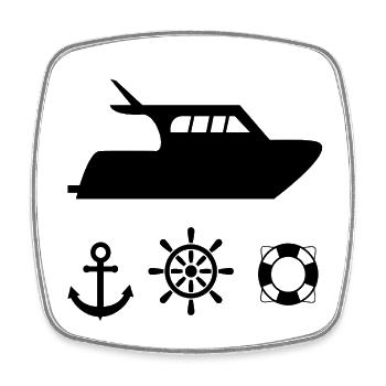 Motorboot - Viereckiger Kühlschrankmagnet - Weiß - Vorne