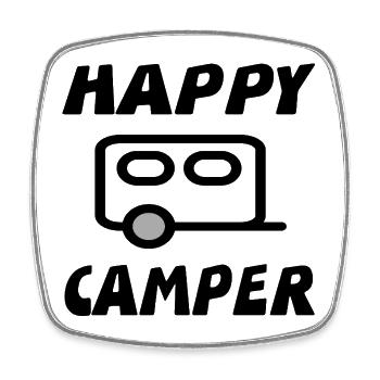 Camper - Square fridge magnet - white - Front