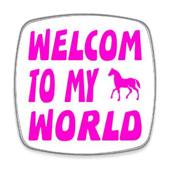 horses - Square fridge magnet - white - Front