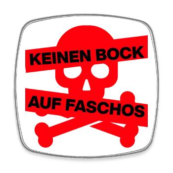 KEINEN BOCK AUF FASCHOS, NO NZS, NO AFD, SKULL ROT - Viereckiger Kühlschrankmagnet - Weiß - Vorne