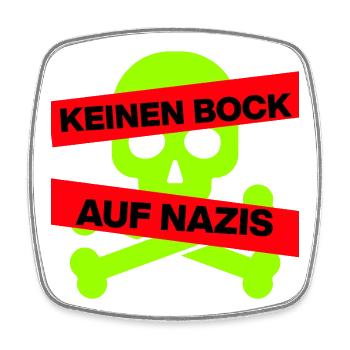 KEINEN BOCK AUF NAZIS, NO NZS, NO AFD, SKULL GRÜN - Viereckiger Kühlschrankmagnet - Weiß - Vorne