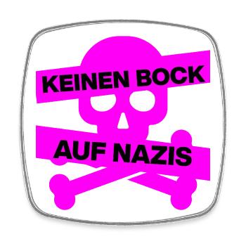 KEINEN BOCK AUF NAZIS, NO NZS, NO AFD, PINK SKULL - Viereckiger Kühlschrankmagnet - Weiß - Vorne