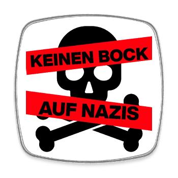KEINEN BOCK AUF NAZIS, NO NZS, NO AFD, SCHWARZ - Viereckiger Kühlschrankmagnet - Weiß - Vorne