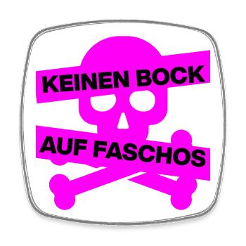 KEINEN BOCK AUF FASCHO, NO NZS, NO AFD, PINK SKULL - Viereckiger Kühlschrankmagnet - Weiß - Vorne