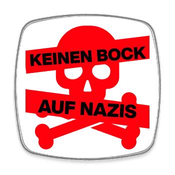 KEINEN BOCK AUF NAZIS, NO NZS, NO AFD, ROT - Viereckiger Kühlschrankmagnet - Weiß - Vorne