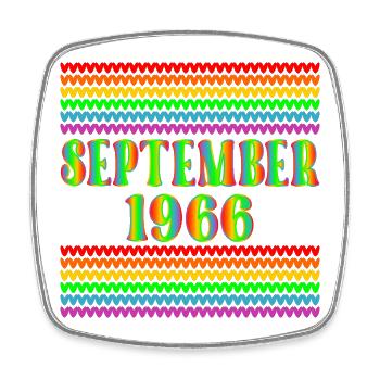 Rainbow - 60th Birthday, September 1966 - Square fridge magnet - white - Front