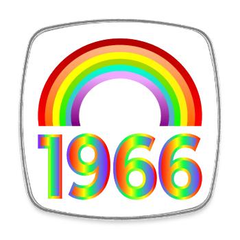 Rainbow - 60th Birthday 1966 - Square fridge magnet - white - Front