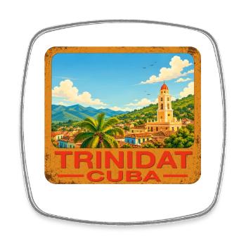 Trinité, Cuba - Magnet carré - blanc - Devant
