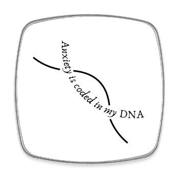 Angst-DNA-Helix - Viereckiger Kühlschrankmagnet - Weiß - Vorne