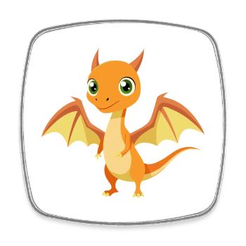 Pterodactyl - Square fridge magnet - white - Front