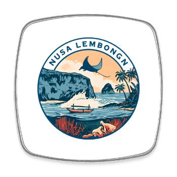Flying Manta on Nusa Lembongan - Viereckiger Kühlschrankmagnet - Weiß - Vorne
