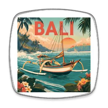 Rêve de voile à Bali sur l’île paradisiaque - Magnet carré - blanc - Devant