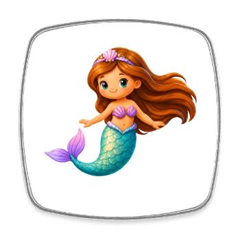 Mermaid Princess Coral Coast - Square fridge magnet - white - Front
