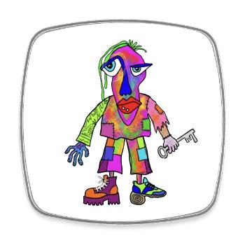 Colorful Figurine - Square fridge magnet - white - Front