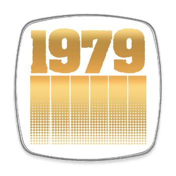 Born in 1979 - Square fridge magnet - white - Front
