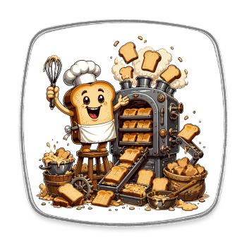 Küchenheld Toast Slice - Square fridge magnet - white - Front