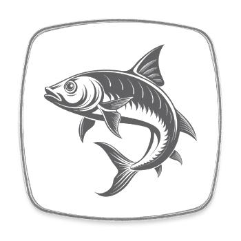 Tarpon Fish - Square fridge magnet - white - Front