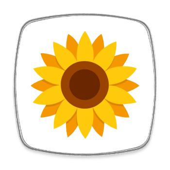 Sunflower - Square fridge magnet - white - Front
