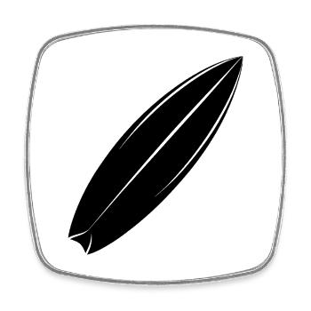 Surfboard - Square fridge magnet - white - Front