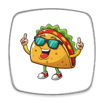 Taco - Magnet carré - blanc - Devant