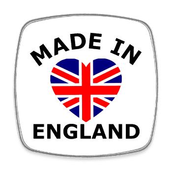 Drapeau britannique avec un motif de cœur - Magnet carré - blanc - Devant