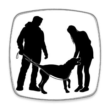 Hundebesitzer - Viereckiger Kühlschrankmagnet - Weiß - Vorne