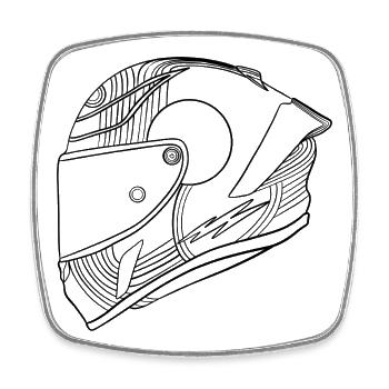 Schwarz Helm - Visier  - Viereckiger Kühlschrankmagnet - Weiß - Vorne