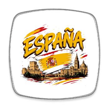 Spain Spanish Flag Espana Graphic  - Magnet carré - blanc - Devant