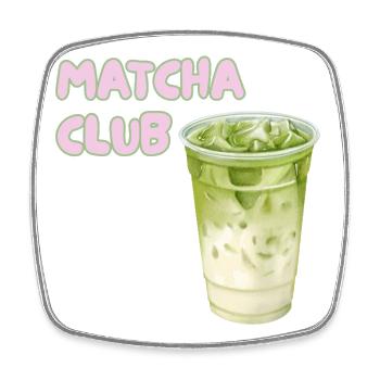 Matcha Club Latte Graphic - Square fridge magnet - white - Front